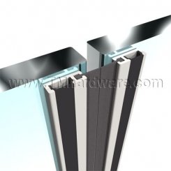 Zero #8195AA-PSA Meeting Stile, Surface Mounted Aluminum and Neoprene For Glass Doors