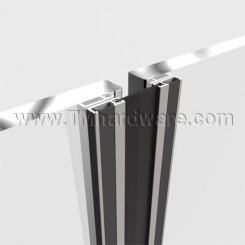 Zero #8879AA-PSA Meeting Stile, Aluminum with Cover and .375" Brush Seal for Glass Doors