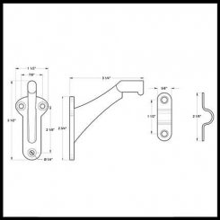 Deltana ZHRBB325 Hand Rail Bracket, Zinc, 3-1/4" Projection