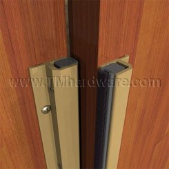 Zero #55-155 Meeting Stile, Aluminum Set with Adjustable Pile Brush Insert