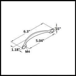 Hafele Wisp Collection Cabinet Pull, 5" CTC Length / 128mm