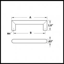 Hafele Voyage Collection Cabinet Pull, 6.25" CTC Length / 160 mm