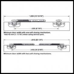 Hafele Slido Classic 12 IF Sliding Hardware, For By-Pass Inset Doors, Soft Close, 26 LB Door