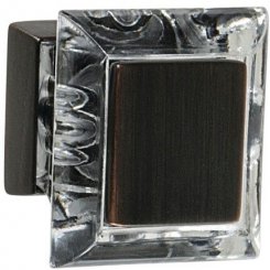 Amerock Abernathy Collection Knob, Acrylic and Zinc, 1.06"