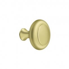 Deltana Cabinet Knob KR119, Round with Groove, Solid Brass