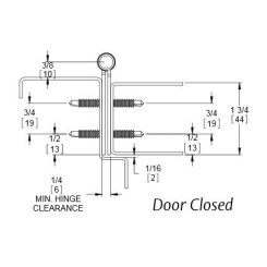 Markar FM300 Stainless Steel Hinge, Concealed Leaf