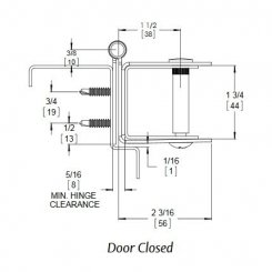 Markar HG323 Stainless Steel Hinge, Concealed Leaf with Hinge Guard