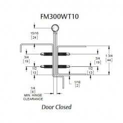 Markar FM300WT Stainless Steel Hinge, Concealed Leaf with Wide Throw