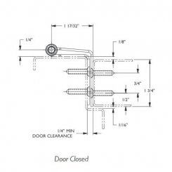 Markar FMSC325 Stainless Steel Hinge, Concealed Leaf With Swing Clear Action