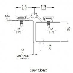 Markar FS101 Aluminum Hinge, Full Surface 1/8" Inset