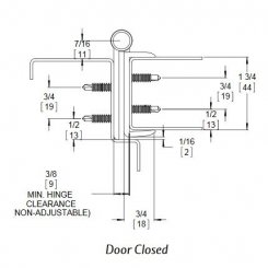 Markar HG105 Aluminum Hinge, Full Mortise with Hinge Guard