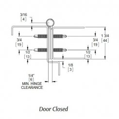 Markar FM344 Stainless Steel Hinge, Concealed Short Leaf