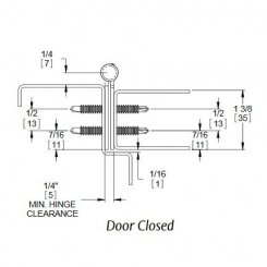 Markar FM338 Stainless Steel Hinge, Concealed Leaf for 1 3/8" Thick Doors