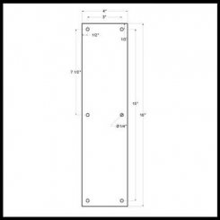 Deltana Push Plate PP4016, Stainless Steel