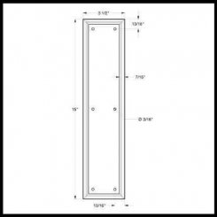 Deltana Push Plate PP2280, Framed, Solid Brass, 3-1/2" Width