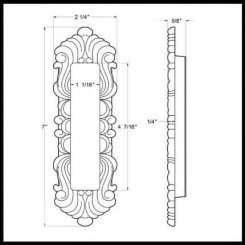 Deltana Flush Pull FPV7178, Victorian, Heavy Duty, Solid Brass