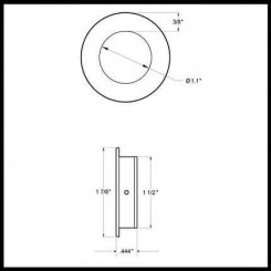 Deltana Flush Pull FP178, Round, Heavy Duty, Solid Brass