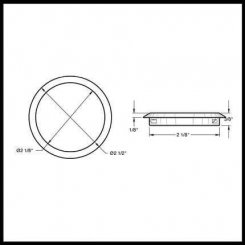 Deltana Flush Pull FP221R, Round, Solid Brass, 2-1/2" Diameter