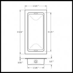 Deltana Flush Pull FP227, Rectangle, Solid Brass, 1-3/4" x 3-5/8"