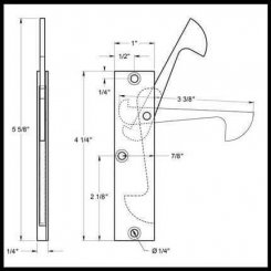 Pocket Door Thin pull in gold finish