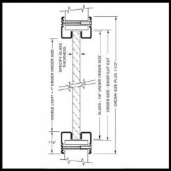 Activar Vision Lite VLFIG, Square Profile, For 1" to 3" Doors, For 5/16" to 1-11/16" Glass, up to 5' x 8'-8"