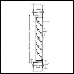 Activar Door Louver 1400CORE, Stormproof "Z" Blades, Aluminum, Transom Installation, up to 3' x 6'-8"