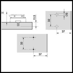 Blum 173H9130.06 mounting plate