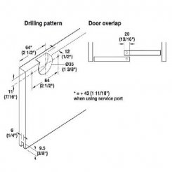 Hafele Slido Classic 20 IF Sliding Hardware, For By-Pass Inset Doors, Soft Close, 44 LB Door