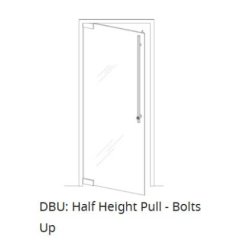 Rockwood LP6161 Horizontal Push/Pull Bar Option, Half Height, Bolts UP, Bent End