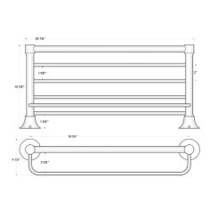 Deltana 88 Bath Series, Hotel Shelf, Satin Nickel (US15) Finished