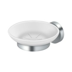 Deltana BBS Bath Series Solid Brass, Frosted Glass Soap Dish Satin Brass (US4) Finished