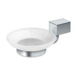 Deltana Zinc-Aluminum Frosted Glass Soap Dish Satin Nickel (US15) Finished
