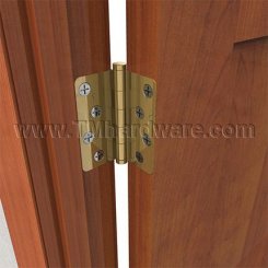 Deltana 1/4" Radius Corner Hinge with Staggered Hole Pattern, Plain Bearing, 4" x 4"