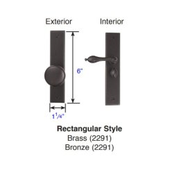 Emtek Solid Brass Screen Door Lock - Rectangular Style Satin Nickel (US15) Finished