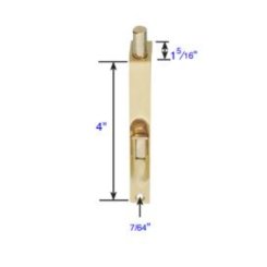 Emtek Door Flush Bolts with Square Corners Polished Chrome (US26) Finished