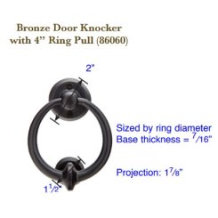 Emtek Bronze Door Knocker with Ring Pull Flat Black Bronze Finished