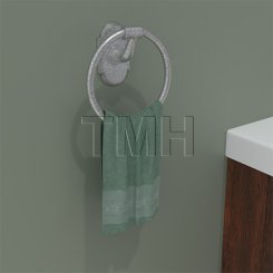 Emtek 2501 Wrought Steel Towel Ring with #1 Rosettee - FBS