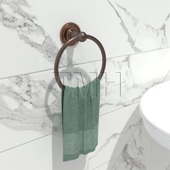 Emtek 2601 Traditional Brass Towel Ring with Regular Rosette (US10B)