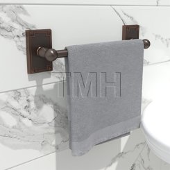 Emtek 26024 Traditional Brass Towel Bar with Arts & Craft Rosette (US10B)