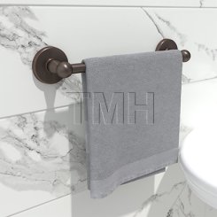 Emtek 26024 Traditional Brass Towel Bar with Watford Rosette (US10B)