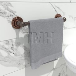 Emtek 26024 Traditional Brass Towel Bar with Regular Rosette (US10B)