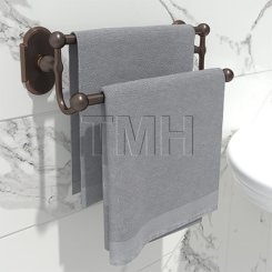 Emtek 26031 Traditional Brass Double Towel Bar with #8 Rosette (US10B)