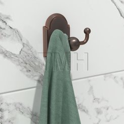 Emtek 2609 Traditional Brass Double Hook with #8 Rosette (US19)