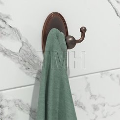 Emtek 2609 Traditional Brass Double Hook with Brass Oval Rosette (US7)