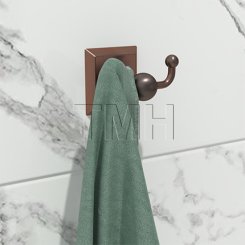 Emtek 2609 Traditional Brass Double Hook with Brass Quincy Rosette (US15)