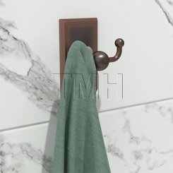 Emtek 2609 Traditional Brass Double Hook with Brass Rope Rosette (US15)