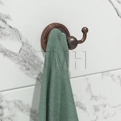 Emtek 2609 Traditional Brass Double Hook with Brass Ribbon & Read Rosette (US10B)