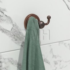 Emtek 2609 Traditional Brass Double Hook with Regular Rosette (US14)