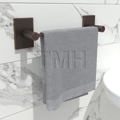 Emtek 28024 Modern Brass Towel with Brass Modern Rectangular Rosette (US10B)