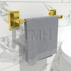 Emtek 28024 Modern Brass Towel with Brass Neos Rosette (US10B)